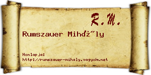 Rumszauer Mihály névjegykártya